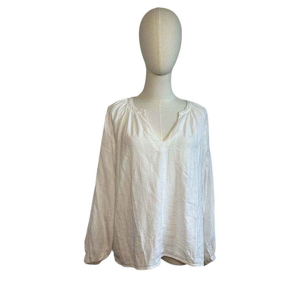 Old Navy White Textured Sea Salt Long Sleeve Top PL Casual Cottage Loungewear
